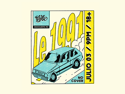 Le 1991 composition concert cool flyer graphic design illustration live mexico mkii music retro riso risography shoegaze silkscreen volkswagen vw