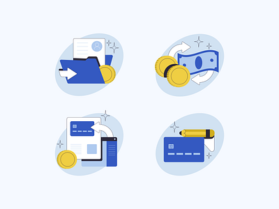 Illustration collection for banking banking fintech icons illustration vector