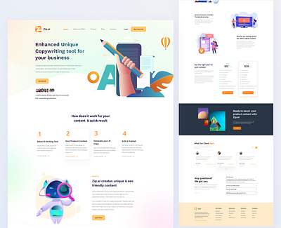 Ai Copywriting Tool Website Design artificial intelligence b2b buisness copywriting landing page design proudct design saas saas website software technology web design website design writing software