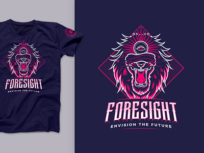 Foresight Tee 🦁 drawing illustration lion navy pink procreate swag t shirt tee third eye