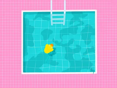 Pool party art digital digitalart drawing duck graphic design illustration ipad pink pool pool party proceate procreate art summer summer time water