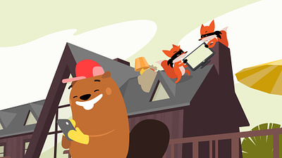 Beaver story 2d ai animation artwork beaver character character design env forest fox foxes illustration illustrator robber sek vector vectorart