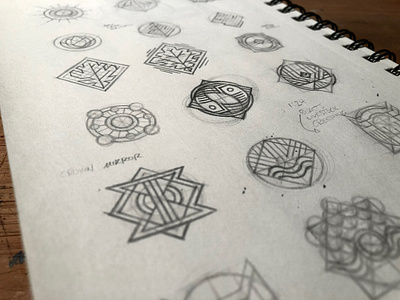 Icon Set Drawings art deco design drawing icons illustration sketch