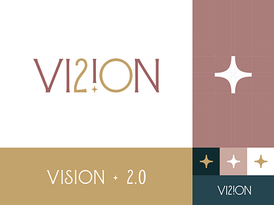 Vision 2.0 | Logo Design art belgium blue brand branding charter deco design gold graphic identity logo odoo pink star vector