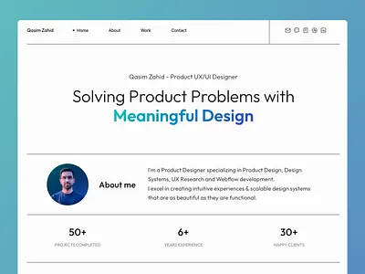 Landing Page - Portfolio exploration for personal website blue and white landing page gradient landingpage portfolio webflow website