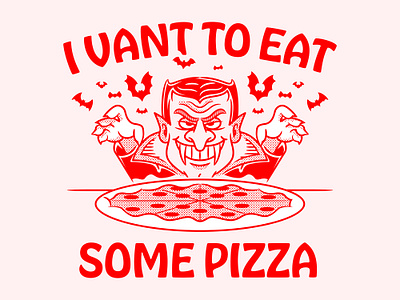 Vampire Pizza art branding design food funny halloween illustration pizza spooky sticker