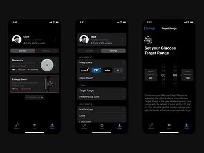 Supersapiens - Devices & Settings abbott biosensor blood bluetooth card cgm continuous design devices glucose health monitor profile settgings sport supersapiens system tracking wearable wellness