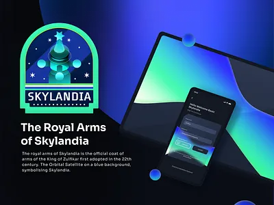 The Royal Arms of Skylandia, Family Crest app badge badges blue branding design ecommerce green illustration islam logo mobile playoff space ui vector warmup weekly weekly warmup weeklywarmup