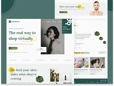 GirlsBeauty - Landing Page branding graphic design illustration landing page motion graphics research typography ui uiux user interface writer