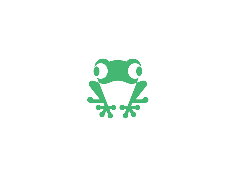 Frog animal animal logo creative cute frog logo minimal negative space negative space logo playful simple simple logo zoo