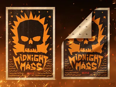 Midnight Mass – Poster Design antichrist church film fire hand drawn illustration lake minimalist minimalist poster design netflix netflix series pattern poster poster design poster designer posters simple skull tv series tv show