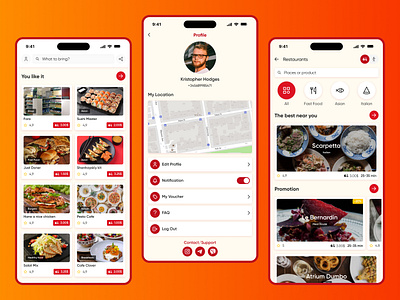 Food delivery mobile app (iOS & Android) app delivery delivery app figma food mobile mobile app mobile design ui ux