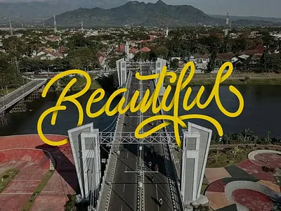 "Beautiful" Lettering MonoType Style branding design font graphic design illustration logo typography vector