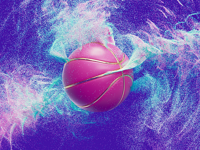 Ball 3d basketball c4d cinema4d design dribbble illustration nba particles redshift