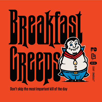 Breakfast Creeps—Count Crackula branding design illustration lettering logo type typography vector