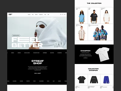 Streetwear website - concept ecommerce black city clean design fashion landing page lifestyle minimal nike online shop streetwear style ui uidesign uiux urban wear web web design website