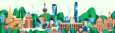 Daybreak character digital folioart game design illustration landscape sustainability xuetong wang