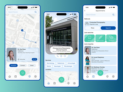 Clinic Mobile App doctor figma health heltcare hospital medical medicine mobile mobile design ui ux