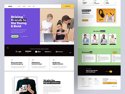 Rency - Digital Agency Landing Page agency agencywebsite creativeagency design development digitalagency header landingpage marketing ui