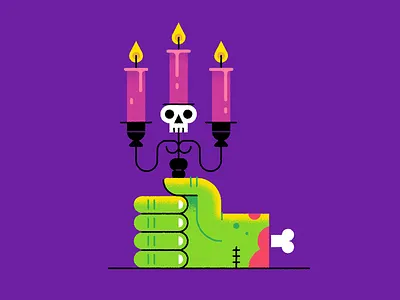 Handelabra blood candelabra candle frankenstein halloween hand holiday illustration monster october