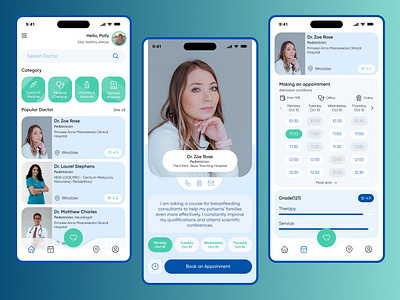 Doctor App (iOS & Android) doctor figma health hospital medical medicine mobile mobile design ui ux