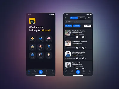 Daily UI Challenge #18 Main screen & Search (Pet app) animal app chalenge design illustration main mobile pet screen search ui