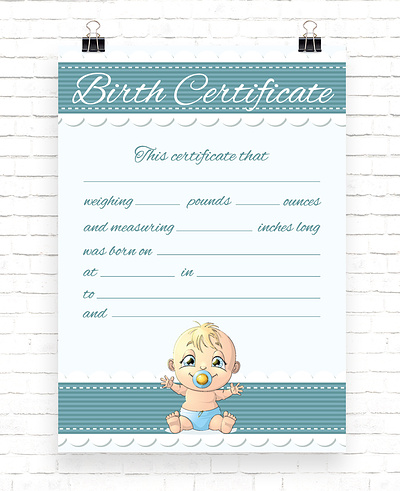 Birth Certificate birth certificate blue design flyer graphic design poster