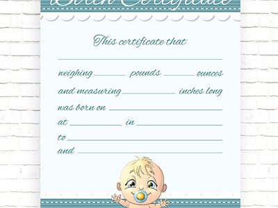 Birth Certificate birth certificate blue design flyer graphic design poster