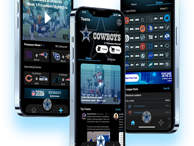 NFL Mobile Redesign app branding design graphic design illustration logo mobile mobile app redesign sports stats ui ux