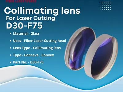 Collimating lens for laser cutting(D30F75) cnc laser machine spare parts collimatinglens collimatinglensforlasercutting d30f75collimatinglens fiber laser spare parts supplier fiberlaser fiberlaserspares focusing lens