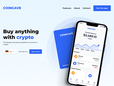 Hero Section of a Cryptocurrency Landing Page design ui user experience design ux