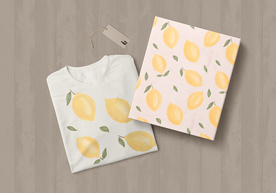 Lemon Pattern Design creative design digital art illustration lemon package painting pattern product design t shirt watercolor