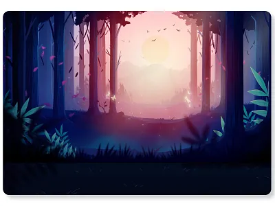 Ancient Deers - Main Bg 3d animation artwork branding cartoon character children book design forest game graphic design illustration levi ortiz logo motion graphics ui ux vector