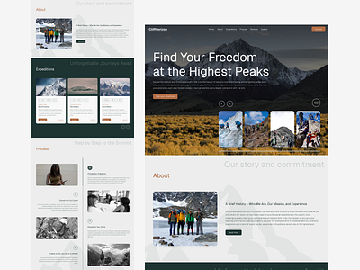 CliffHorizon – Adventure at the Highest Peaks! adventureui expeditionwebsite minimaldesign outdorrdesign travelexperience ui ux webdesign