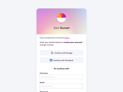 Sign up screen app logo design mobile sign up ui ux uxui