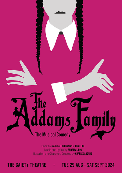 The Addams Family Musical Poster - Wednesday Addams addams design family fanart graphic illustration movie musical poster theatre tv wedneday