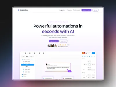 Streamline - AI SaaS Automation Platform Website ai branding design graphic design ill illustration logo typography ui ux web design
