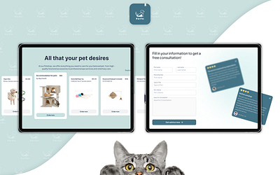 Shopping & registering for pet care services. petcare ui website