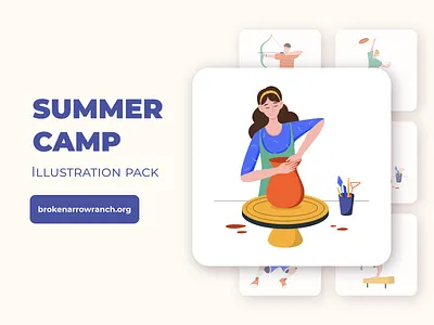 Summer camp - web illustrations activities animation art colourful illustration craft illustration design illustration pottery sport illustration summer camp ui vector vector illustration web illustration