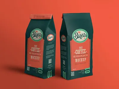 Coffee Pouch Mockups app branding coffee pouch cute design illustration logo mockup