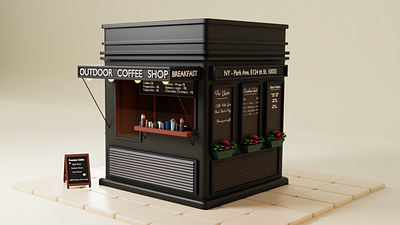 Coffee Shop 3d ble blender branding cartoon colors design graphic design illustration motion graphics
