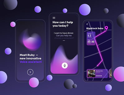 Voice Assistant App app design illustration ui ux