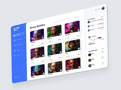 Nft Home Dashboard analytic dashboard analytic design app branding clean creative dashboard dashboard design design graphic design inspiration menu bar minimal modern typography ui ux web web app web site