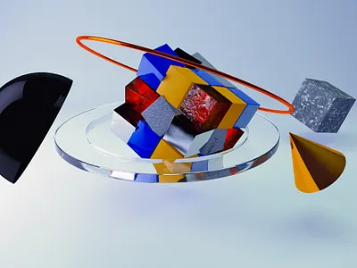 abstract interriors 3d cinema 4d illustration