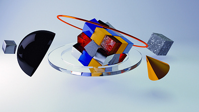 abstract interriors 3d cinema 4d illustration
