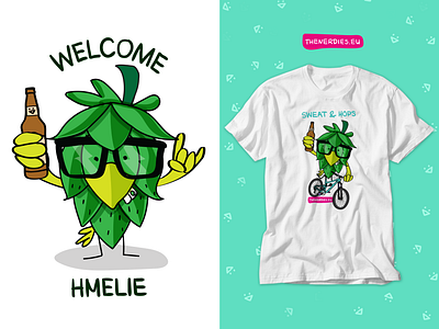 HMELIE Birdie Nerdie beer cartoon characher character character design colourful design graphic design illustration new new design tshirt design vector art vector illustration