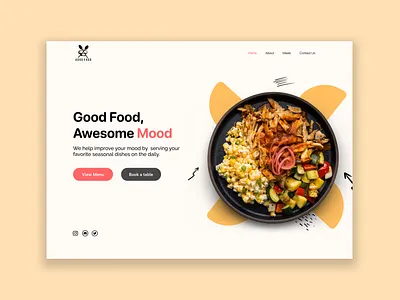 Food Restaurant Hero Page branding design ui ux