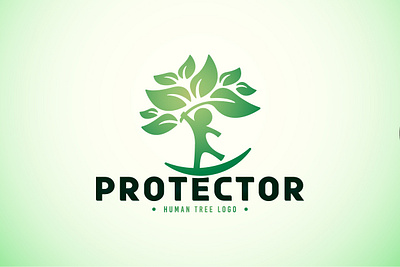 Protector Human Tree Logo brand branding circle design exclusive green health human illustration leaf leaves life logo natural nature people plant protect tree vector