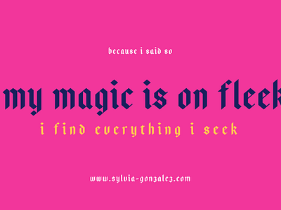 My Magic is... bajern bold language magic typography