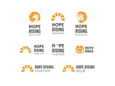 Hope Rising Together beams brand branding buffalo building charity hope identity logo mark new york ninjas nonprofit rebrand rising sierra leone silo sunrise together west africa